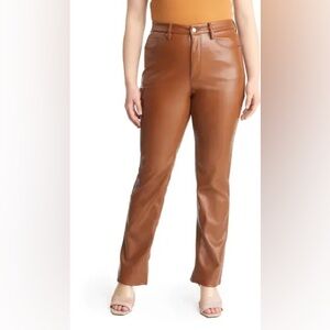 NWT Good American Better Than Leather Faux Leather Good Icon Pants